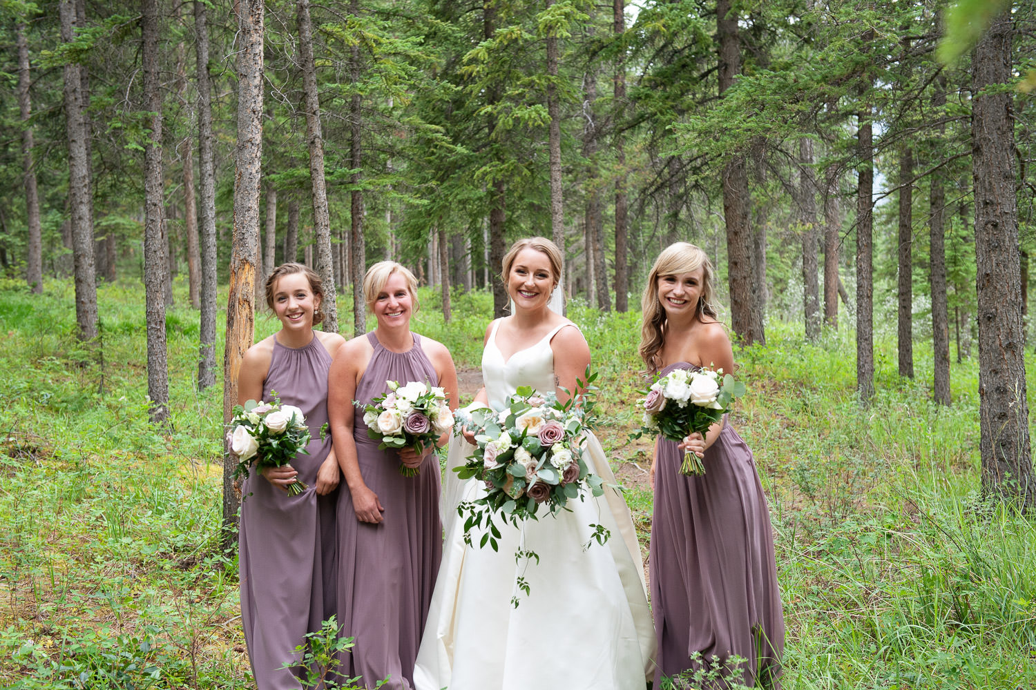 bridal party photos at Canmore captured by Tara Whittaker Photography