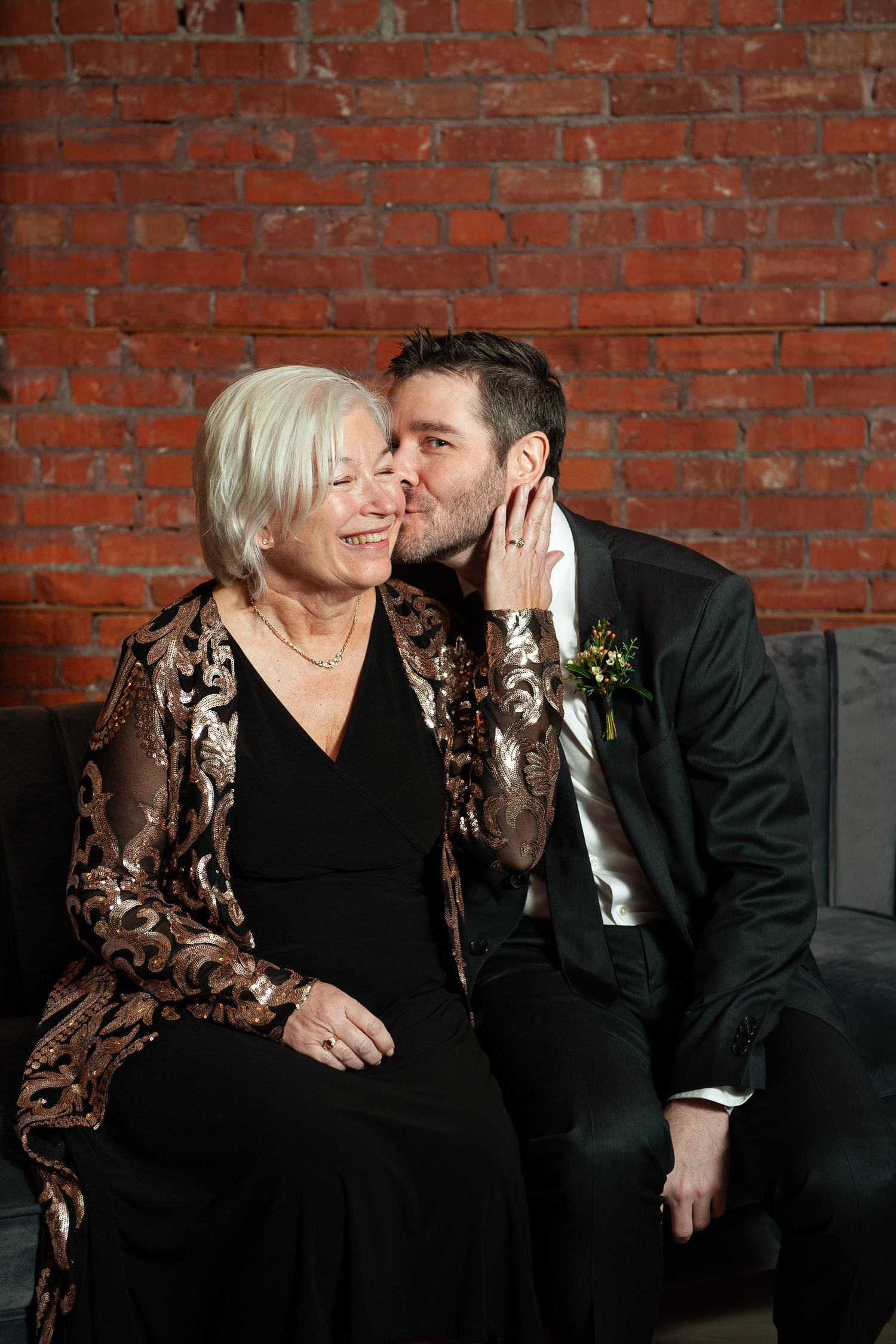 Groom and his Mom during family photos at Venue 308 captured by Tara Whittaker Photography