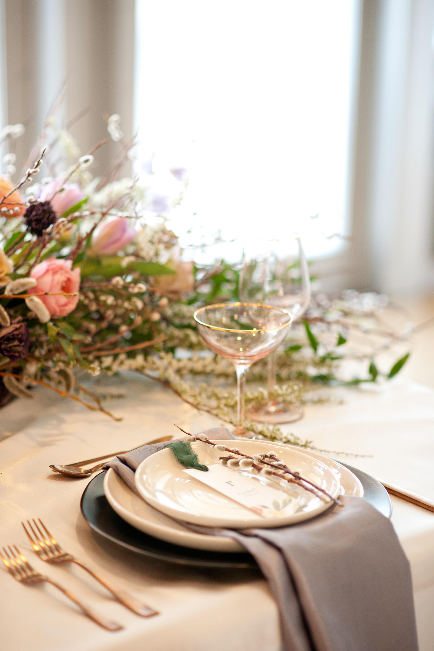 Spring wedding tabletop designed by Beyond the Proposal captured by Tara Whittaker Photography