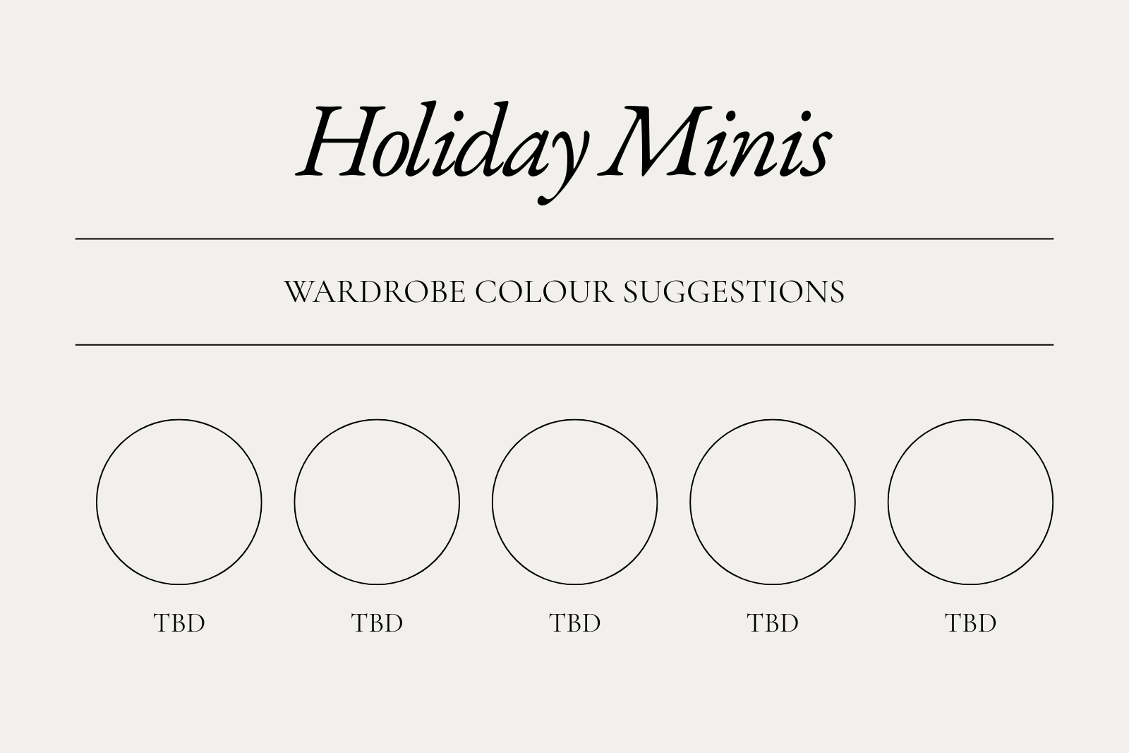 Blank colour palette for 2026 holiday mini sessions