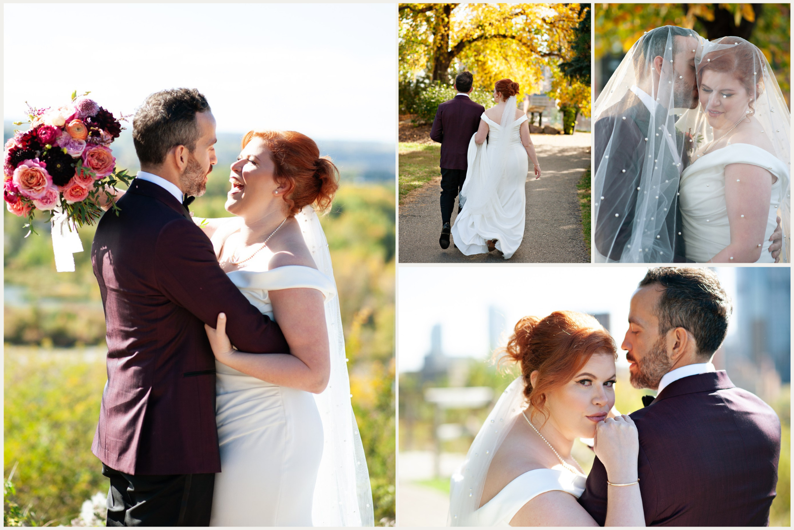 Fall wedding photos at Rotary Park Calgary captured by Tara Whittaker Photography