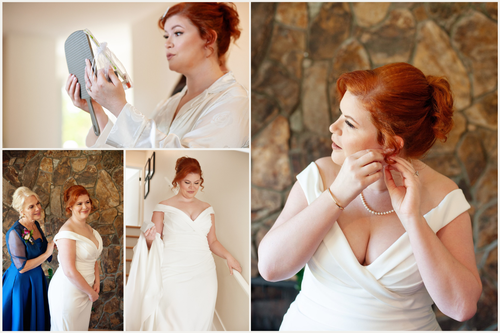 Bride getting ready for autumn wedding in Calgary