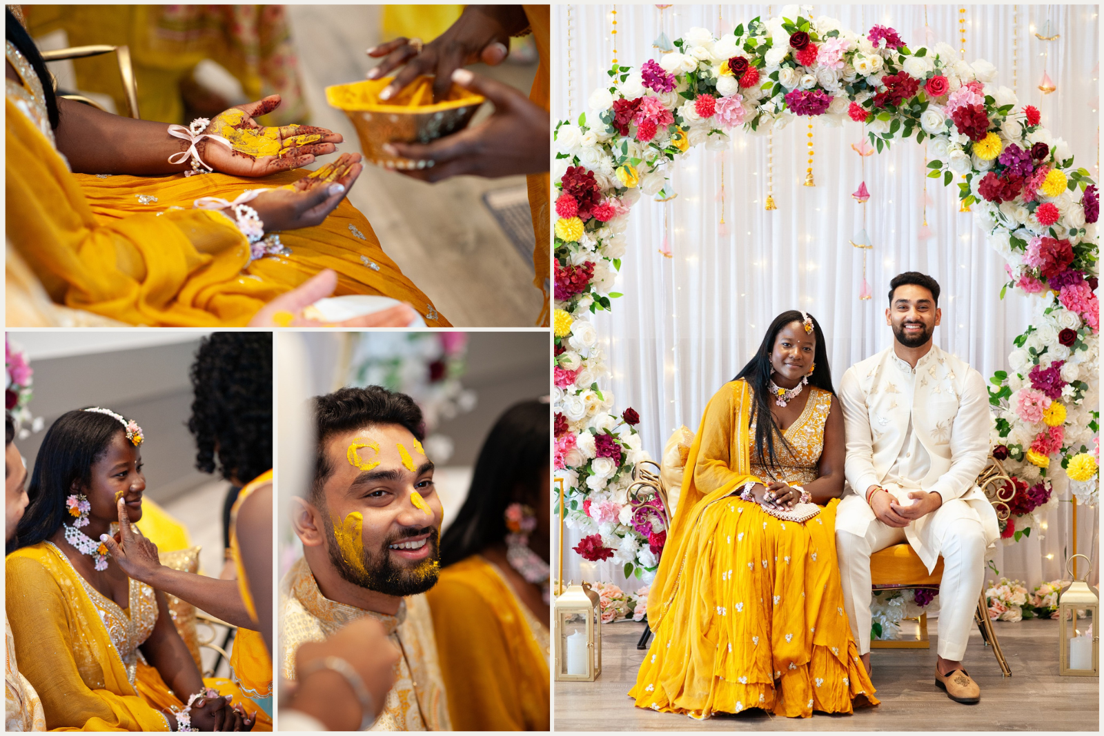 Bride and groom's Haldi ceremony in Calgary captured by Tara Whittaker Photography