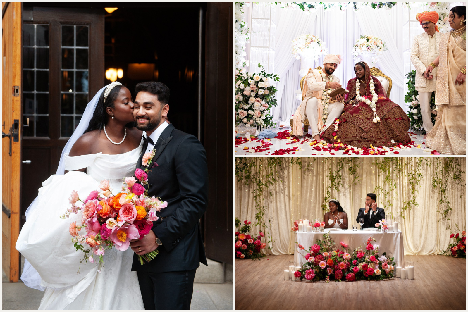 A bride and groom's Indian fusion wedding in Calgary at Rio Banquet Hall, Knox United Church, and The Hudson